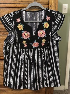 Emory Rose embroidered top